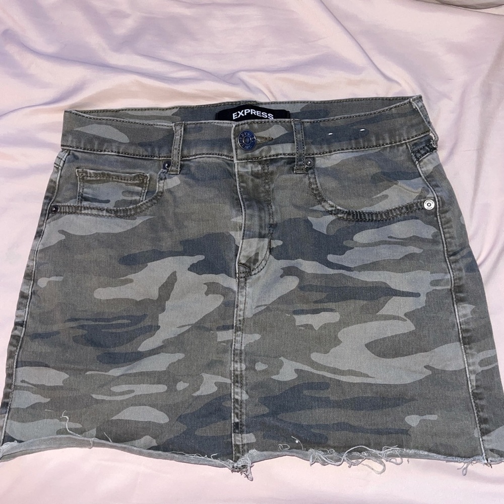 express camo jean skirt!